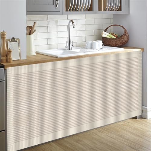 Rideaux de cuisine anti-poussière kaki 140x100 cm avec fixation adhésive placard