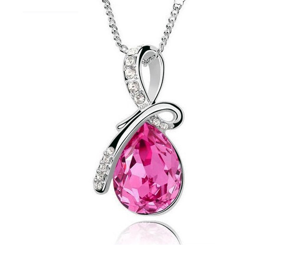 KATGIFashion Eternal Love Angel Teardrop Austrian Crystal Pendant Necklace