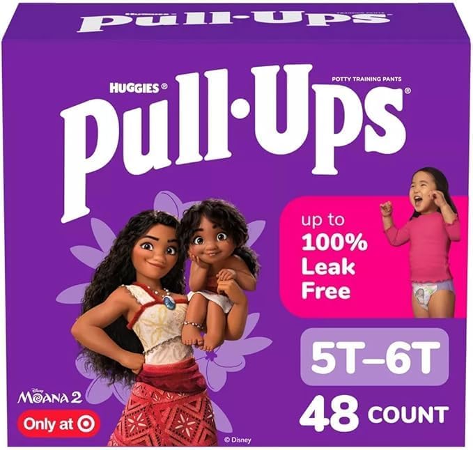 Pull-Ups Girls' Learning Designs Training Pants- Size 5T-6T – 48ct White
