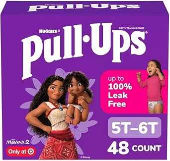 Pull-Ups Girls Learning Designs Training Pants- Size 5T-6T 48ct White