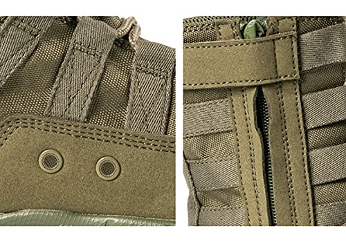 Rorun Lightweight 8 Inch Mid Ankle Green Military Swat Desert Boots Hiking Bootstrekking Backpacking Outdoor Tactical Combat Work Boots With Zipper Z01-Green-8 #TOP4