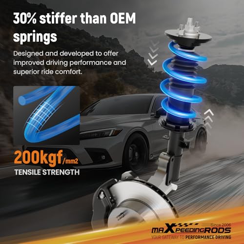 maXpeedingrods Lowering Spring for Dodge Charger RWD 2011-2023, for Chrysler 300 RWD 2011-2023, SAE 9254 High Tensile Coil Spring, Blue - Image 4