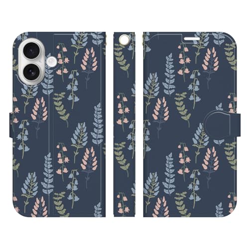 Ruuu iPhone 17 対応 手帳型 スマートフォン iPhoneケース カバー 葉模様 植物 ナチュラルデザイン リーフ柄 すずらん 北欧テイスト 北欧柄 模様 花柄 花 葉っぱ はながら 秋 冬 大人可愛い かわいい おしゃれ 可愛い レディース 女子 マグネット付き 財布型 携帯カバー アイフォン17 アイホン 折りたたみ カード収納 スタンド機能 ブック型 二つ折り フリップケース