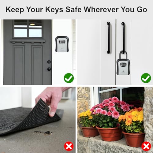 TTRWIN Caixa com chaveiro, combinação de 4 dígitos, à prova de intempéries, 5 chaves de grande capac