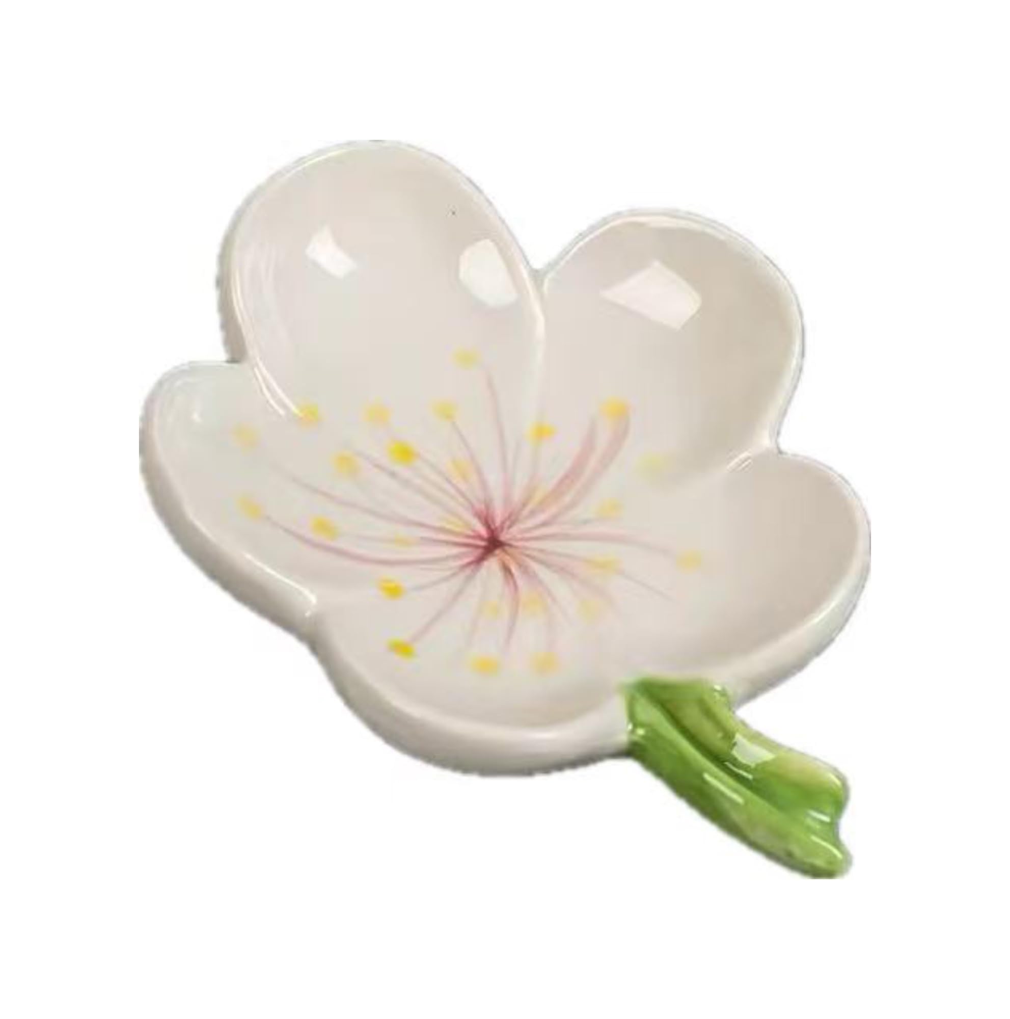 JINGYAN Soap Dishes Minimalist Ceramic Soap Dish with Drainage, No-Drill Bathroom Holder Tray for Home, Hotel, and Sink Countertops, Pink/White/Red/Green