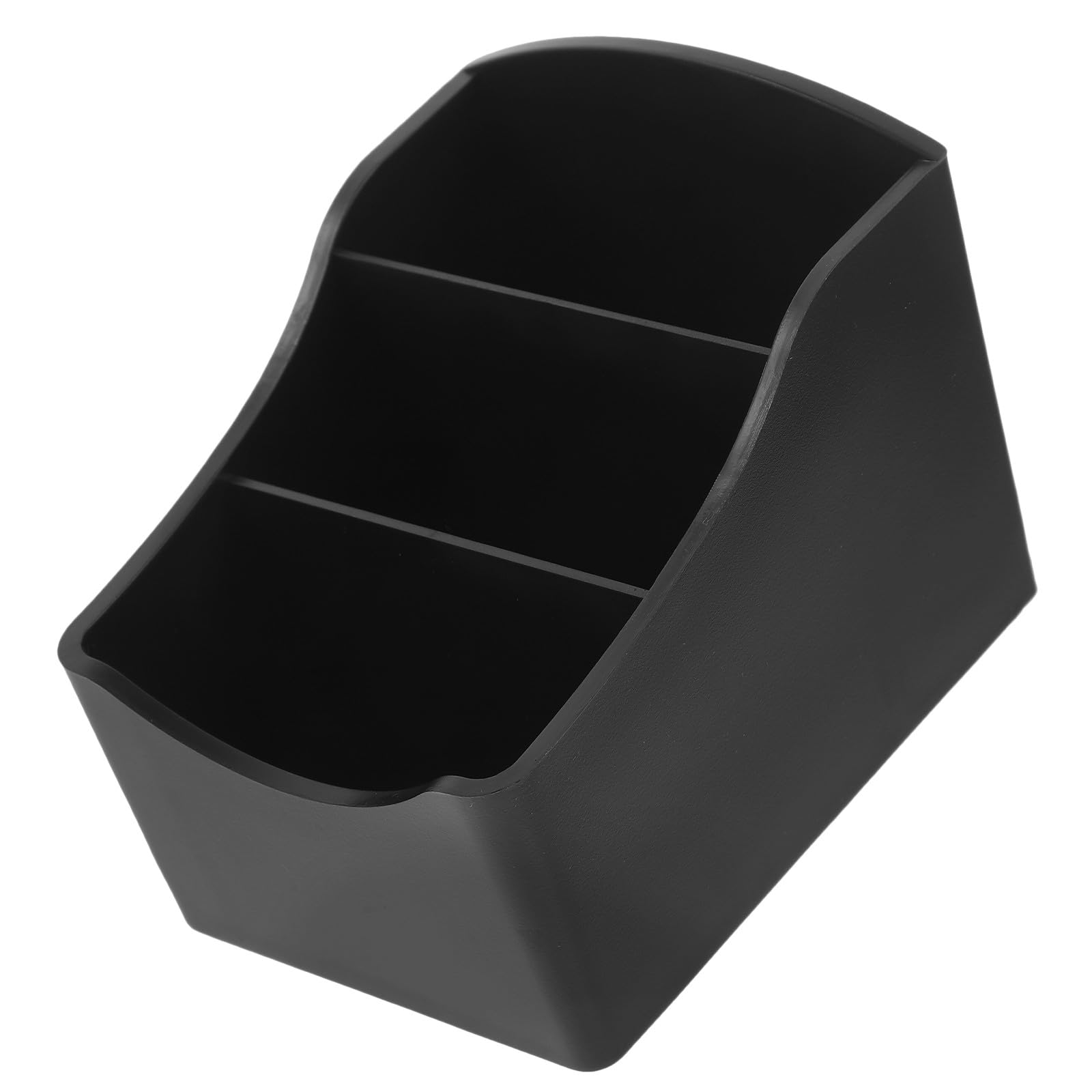 Organizador de Bolsas de Té y Azúcar de Mostrador, Caja de Almacenamiento de 3 Compartimentos en Abs Negro, Porta Bolsitas Pequeño para Cocina y Cafetería, Soporte Multifunción