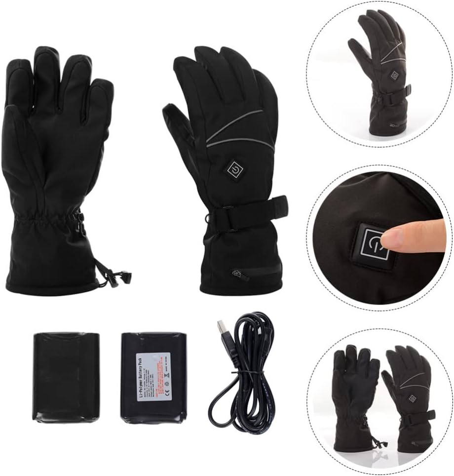 BESPORTBLE 1pair Heated Gloves for Warm Outdoor Gloves for Skiing Cycling Running Temperature Settings Versatile Heating