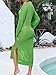 Saodimallsu Womens Crochet Swimsuit Cover Up V Neck Collared Long Sleeve Mesh Knit Long Beach Coverup Maxi Dress Green