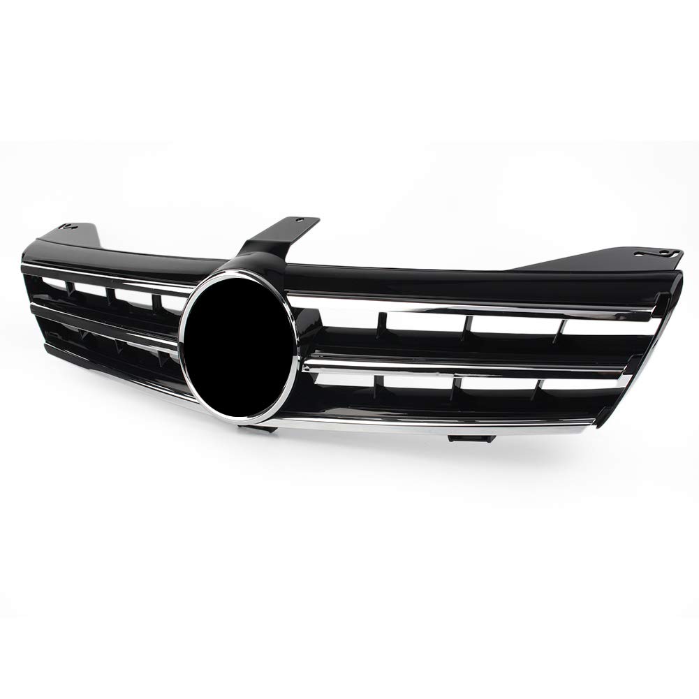 SIKUAI Cubierta embellecedora de rejilla superior del parachoques delantero, estilo de 3 aletas Para todos los W219 CLS-Class, CLS500 CLS600, negro brillante