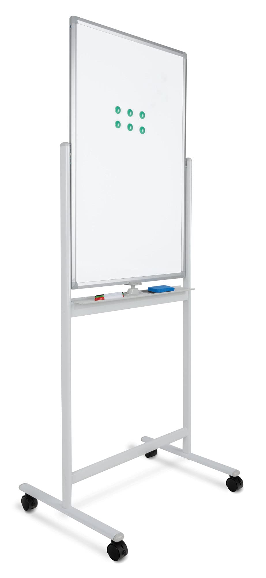 Pronomic WB-6090 Whiteboard, Whiteboard dreh- und verriegelbar, Abwischbar | Beidseitig beschreibbar, Gesamtabmessungen (Höhe x Breite): 171 x 70 cm, Abmessungen Whiteboard (Höhe x Breite): 90 x 60 cm