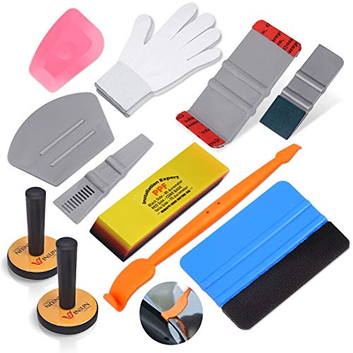 Gomake Vinyl Wrap Tool Kit Car Wrapping Vehicle Window Tint Film Tool Set Include Felt Vinyl Squeegee, Vinyl Wrap Magnet Holder, Wrap Stick, Rubber Car Squeegee,Vinyl Wrap Glove
