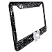 Bling Bling License Plate Frames -2 Pack-8 Row Pure Handmade Waterproof Glitter Rhinestones Crystal License Frames Plate for Cars with 2 Holes with Screws Caps Set (Black & White Bowtie)