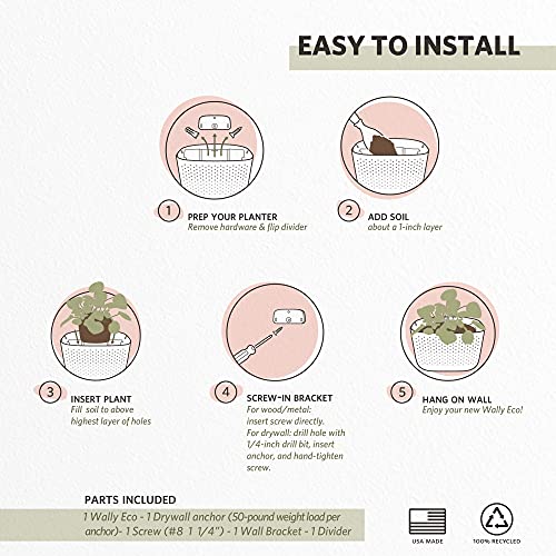 Wallygrow Eco Wall Planter, Create A Plant Wall With Hanging Planters For Indoor Or Outdoor Use (White, 9) #TOP3