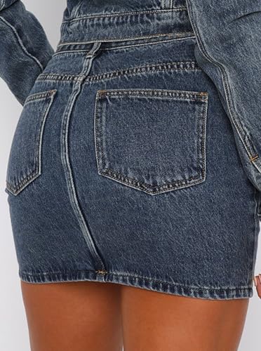 Women's High Waisted Denim Mini Skirt2