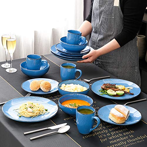 Dinner Plate Set 48-Piece Stoneware Ceramic Dinnerware Set With Dinner Plate, Dessert Plate, 800Ml Bowl, 380Ml Mug Set #TOP5