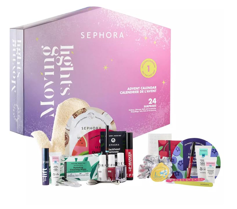Calendario Sephora Collection 24 Trucco Cura della pelle Accessori da bagno Regali
