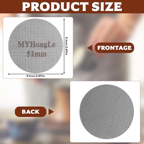 2 STK Puck Screen 51mm, 1.7mm Dicke 150μm Edelstahl Espresso Sieb für Siebträger Zubehör, Kaffee Puck Sieb, Wiederverwendbare Metall Kaffeefilter für Portafilter Kaffeemaschine(2 Stück 51mm)