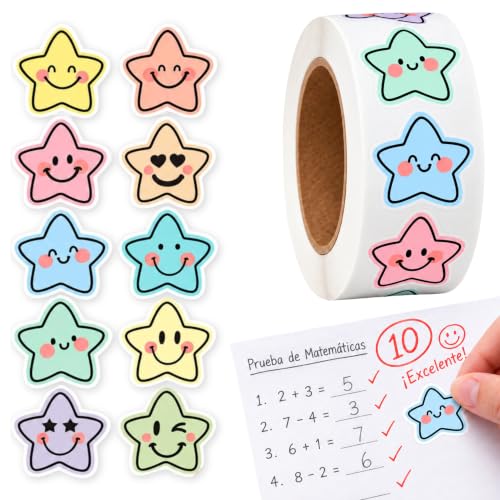 Pegatinas de Estrellas Animadas para Niños, star stickers, 1 Unidad