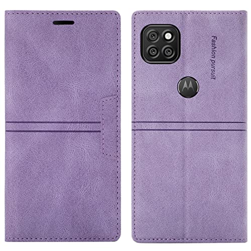 OKZone Funda para Motorola Moto G 5G, Carcasa Motorola Moto G 5G Libro con Tapa de Cuero Piel Wallet Case Flip Cover con Kickstand, Magnetica, Ranuras para Tarjetas para Motorola Moto G 5G (Púrpura)