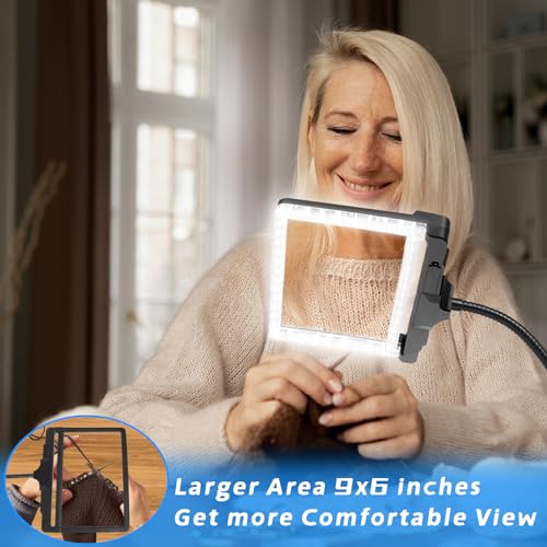 Nzqxjxz NZV46240330TSFDJ 5X Large Magnifying Glass With Light And Stand, 42 Led Flexible Gooseneck Magnifying Desk Lamp,2 In 1 Adjustable Brightness Detachable Page Magnifier thumb #5