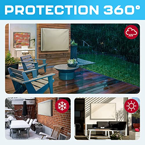 Outdoor Tv Cover 70-75 Inch | Waterproof And Weatherproof Tv Covers | Outdoor Tv Enclosure | Smart Shield Tv Screen Protector For Outside Tv | Cover For Moving | Tv Display Protectors – Beige #TOP3