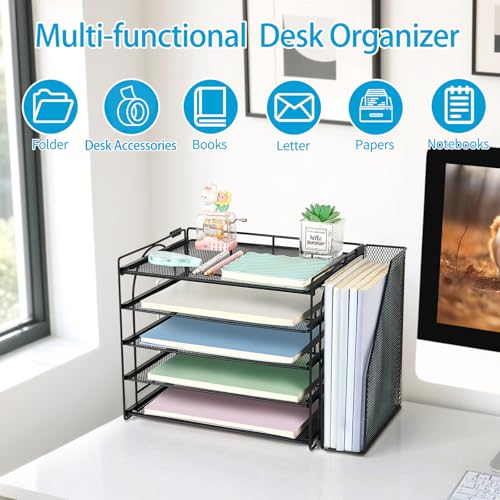 image for AUPSEN Desk Organizers and Accessories, 5-Tier Desktop Paper File Orga