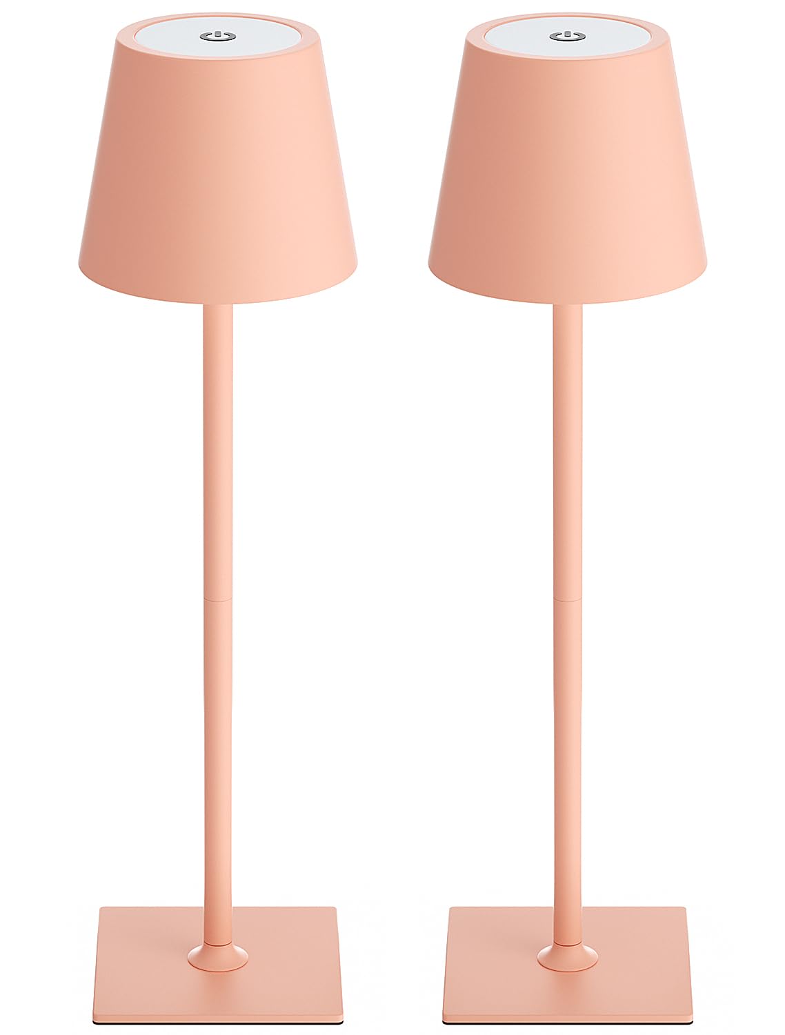 Kakanuo Pink Cordless Rechargeable Table Lamp 5000mAh Battery Operated Lamps, 3 Colors Stepless Dimming Touch Lamp for Living Room, Kitchen Counter, Dining, Outdoor Patio, 2 Pack