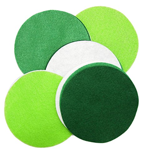 Image of Dark Green, Green, Light Green, White Felt Circles Color Set (3 /4 to 5 inch)