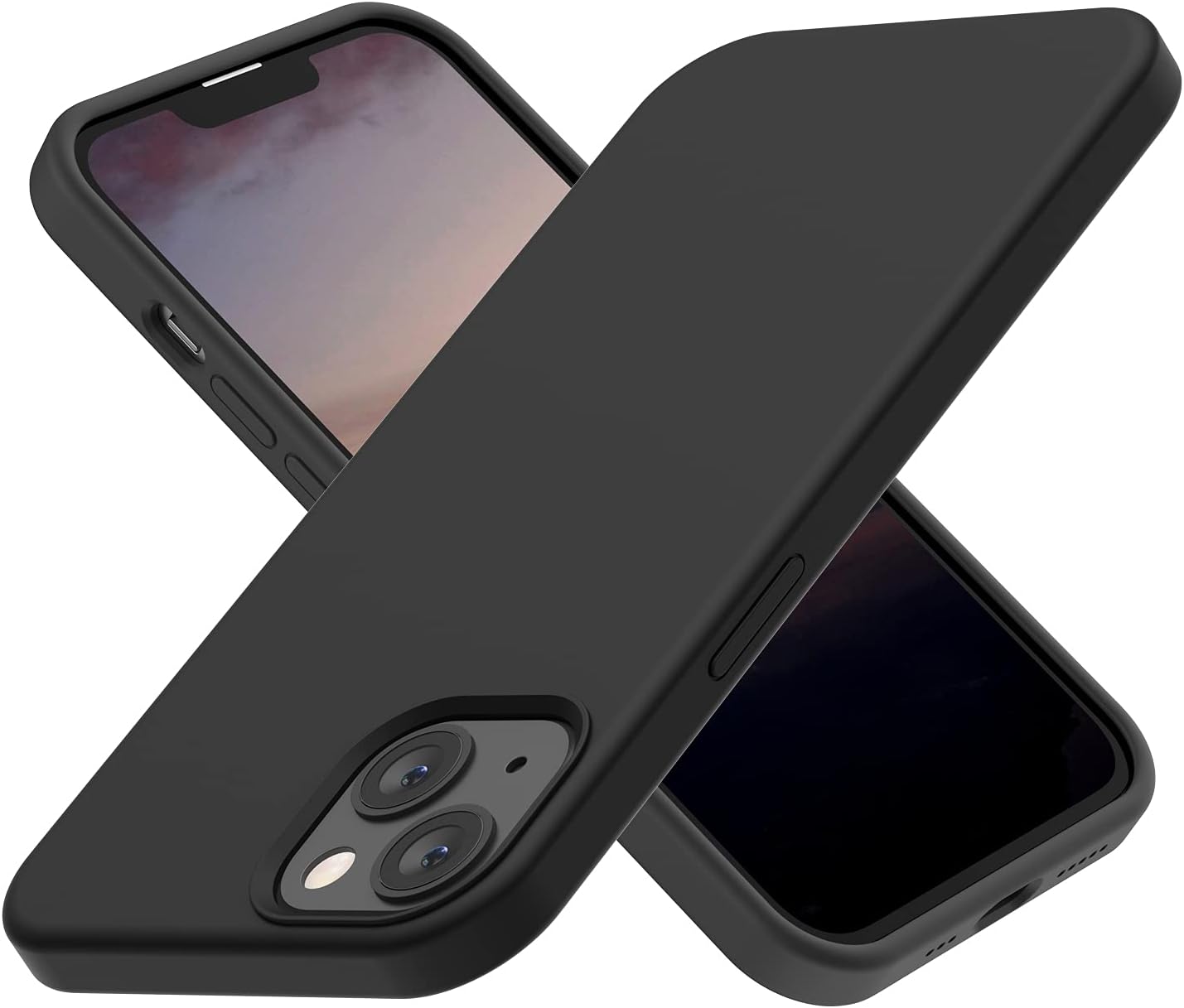 ABITKU Compatible with iPhone 13 Case 2021, Liquid Silicone Soft Gel Rubber 3 Layers Full Coverage Body [with Screen & Camera Protection] Shockproof Drop Case Cover 6.1 inch (Black)