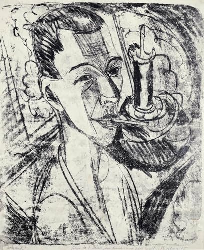 Affiche Toile Kirchner Autoportrait à la cigarette pour créer une ambiance cabinet de lecture