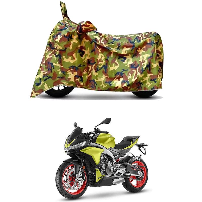 Image of Waterproof 100% PVC Coated Full Bike Scooty Two Wheeler Body Cover Compatible for Aprilia Tuono 660 /UV-Rays /Heat Protection /Birds Dropping /Scratchproof /Dust Proof [6X6 Jungle Print]