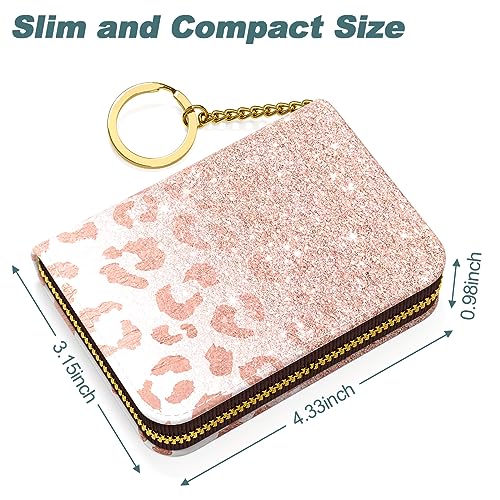 Image of Nipichsha Credit Card Holder, Small RFID Card Wallet for Women, Slim Leather Card Holder Wallet, Pink Gilt, Fashions