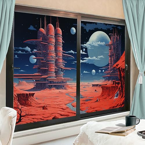 Vinilo Decorativo de Vidrio Gigante Cohete Espacial 2 Piezas miniatura 6