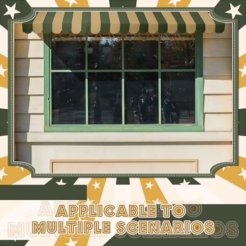 Image of Boao 4 Pcs 3D Cardboard Awning Decor,Green Color,Striped Style