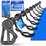 KESSER® Pool Aufroller Premium Aufrollsystem 1,05m - 6,15 m für Solarplane | mobiles Aufrollvorrichtung für Poolplane & Abdeckung inkl. Bänder, Bürste & Handschuhe | witterungsbeständiges Material