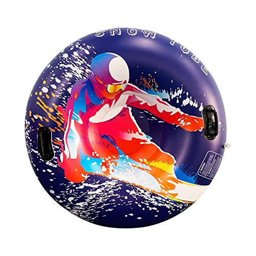 Tubes à Neige gonflables de 47", Luge Gonflable avec poignées, résistant aux Rayures, résistant au Gel, Luges gonflables pour Enfants et Adultes pour s'amuser en Hiver et activités familiales Cover
