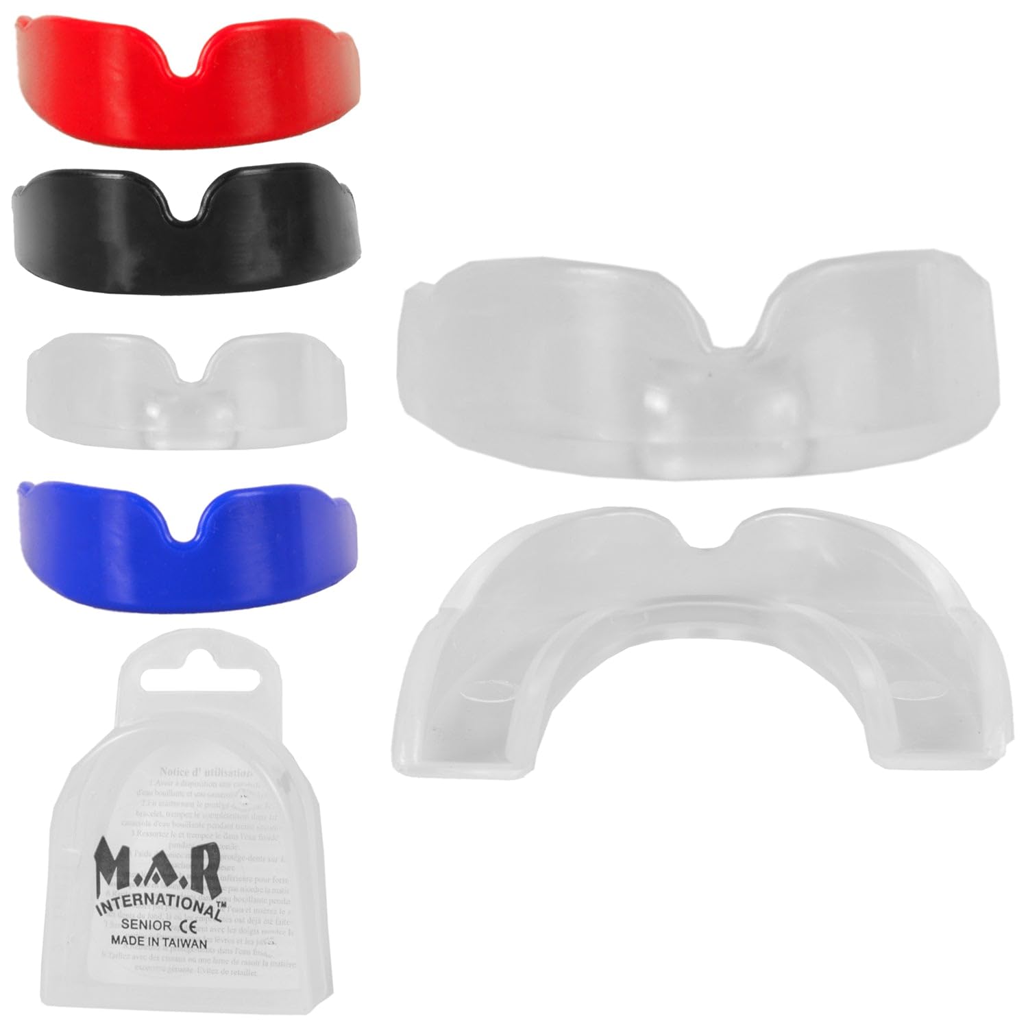 MAR | Clear Mouth Guard/Gum Shields for Sports Slim Fit, Adults and Junior Gum Shield with Case, Mouthguards for Boxing, MMA, Rugby, Martial Arts, Judo, Karate, Hockey and All Contact Sports