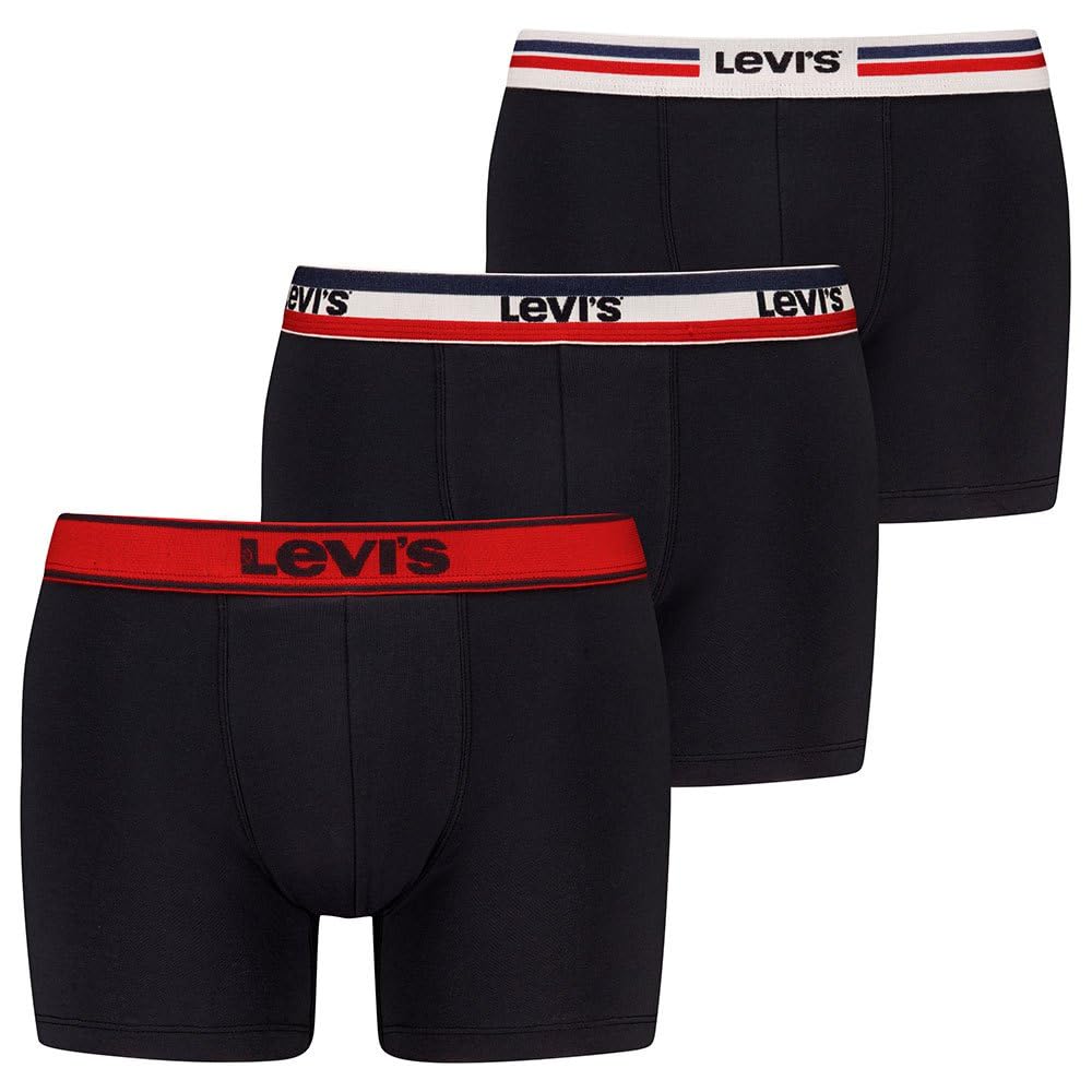 Levi's Men's Black Combo Giftbox Iconic Boxer Brief 3P