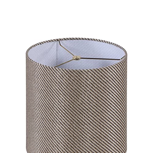 Aspen Creative 31608, Hardback Drum Contemporary Spider Lamp Shade, Rattan Pattern Textured Fabric, 12" Top x 12" Bottom x 12" Height, TAN & BLACK by Aspen Creative - Image 3