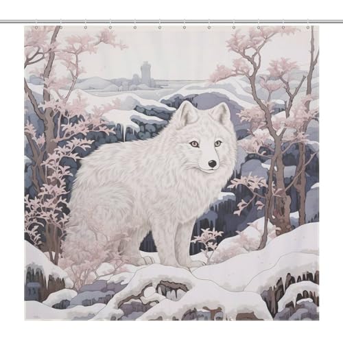 Rideau de douche renard 183x183 cm imperméable en polyester lavable pour baignoire - 7