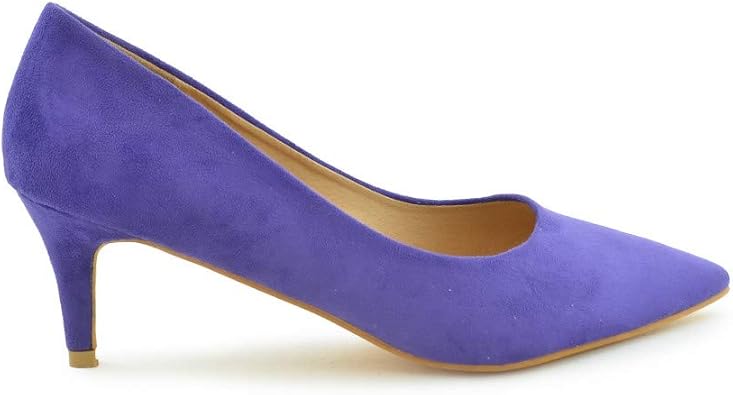 Zapato de salón tacón Medio Ante Lila : Amazon.es: Zapatos y complementos