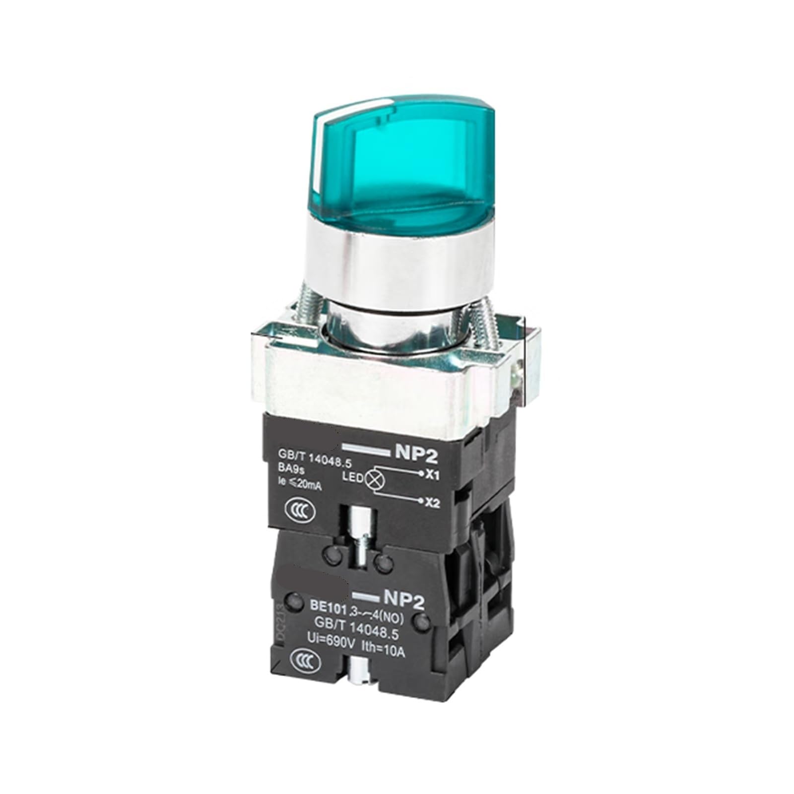 NP2-BK12365 220V LED NP2 voyant tête métallique
