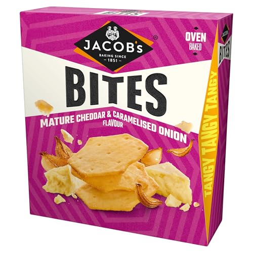 JACOBS Bites Mature Cheddar & Onion Crackers 125 g (Pack of 1)