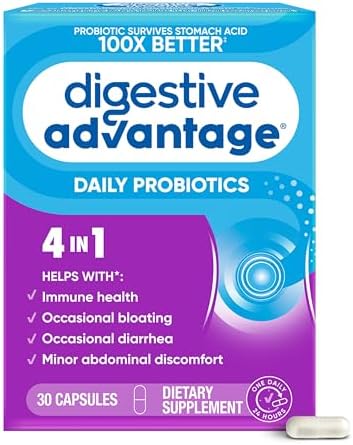 Schiff Nutrition Digestive Advantage Daily Probiotics Supplement, Capsules, 30 Count