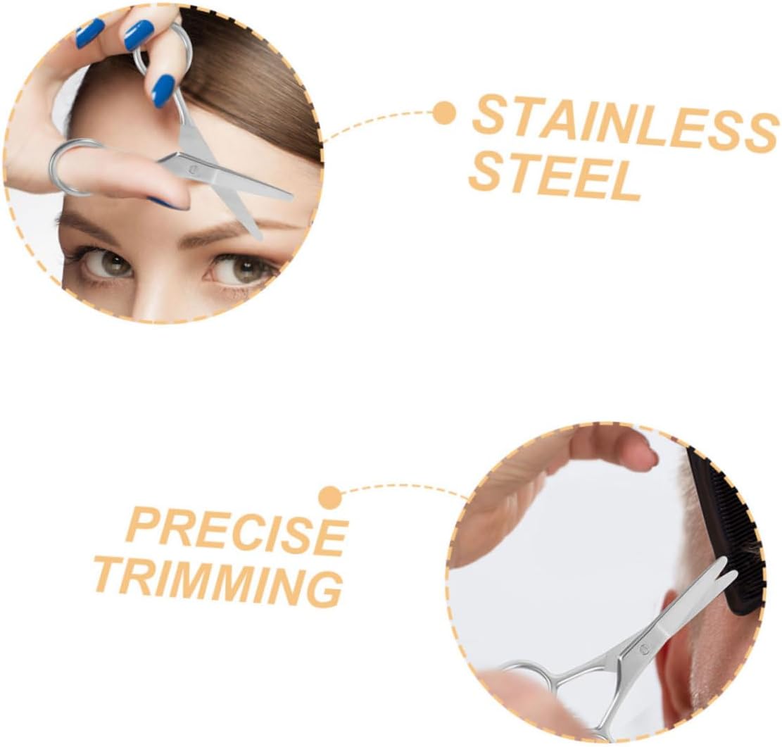 minkissy 4pcs Stainless Steel Scissors for Eyebrow Nose Hair and Beard Trimming Ergonomic Design for Precision Grooming for Women and Men