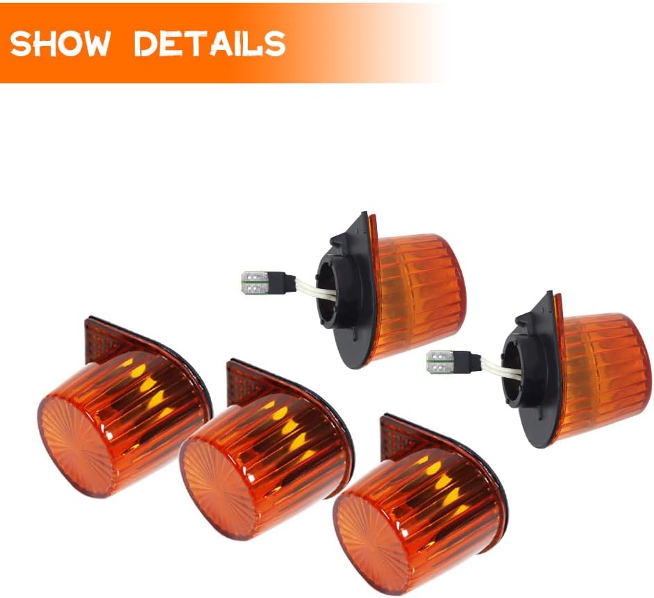 For 1974-93 Dodge D100 150 250 350 W250 Pickup Trucks Cab Marker Roof Running Top Clearance Light Amber Lens