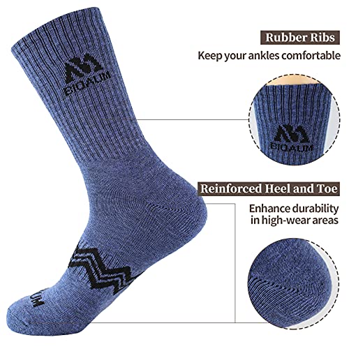 BIOAUM Men's Cushioned Crew Socks 5-6 Pairs Hiking Work Running Athletic Cotton Sports Wicking3