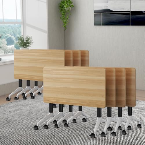 ZanyCajole Conference Room Table, Folding Conference Table with Silent Wheels,