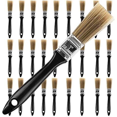 KINJOEK 42 Pack 1 Inch Paint Brush Bulk, Home Wall Trim Paintbrush Set, Professional Multi-Purpose Home Repair Tools for DIY Paint Stains Varnishes Glues Acrylics Cabinet Deck Fence Cover