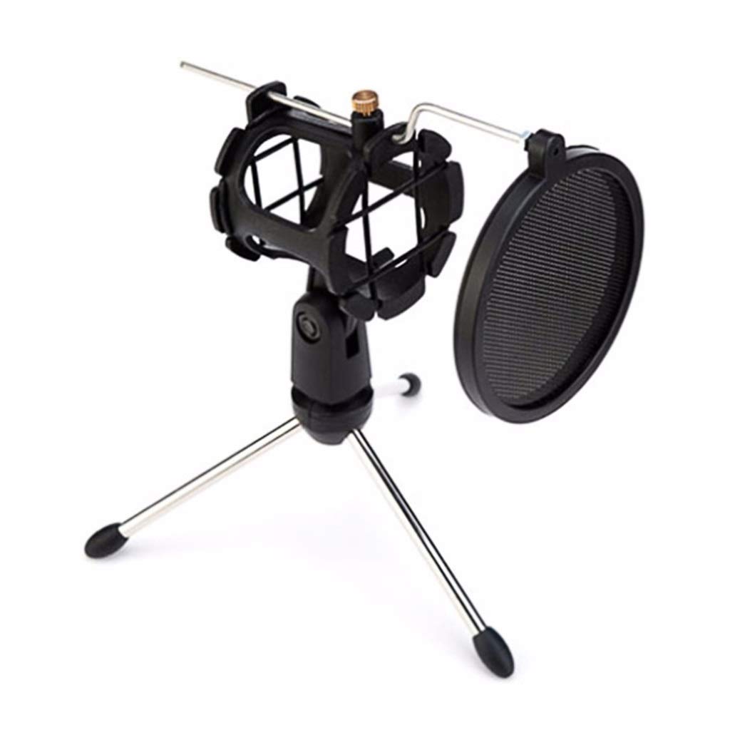 Supporto per treppiede per microfono pieghevole Staffa per microfono da tavolo con supporto antiurto Clip per microfono e supporto per microfono Supporto antiurto